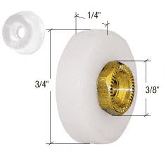 3/4" Sliding Shower Door Flat Edge Roller and Bumper - Package