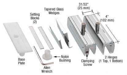 CRL Chrome Madrid Series Hinge Kit for 3/8" Glass