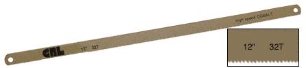 CRL 12" 32 Tooth High Speed Cobalt Hacksaw Blade - Package of 10