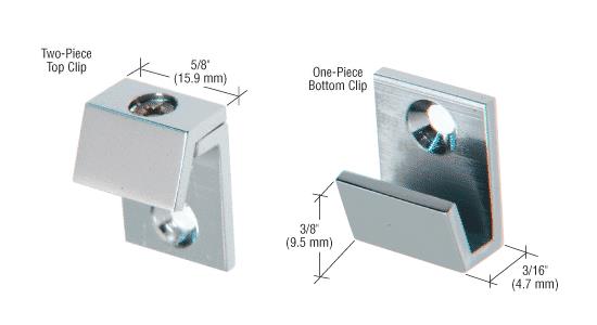 CRL Brushed Nickel 5/8" Wide Beveled Mirror Clip - Set