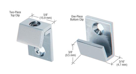 CRL Chrome 5/8" Wide Beveled Mirror Clips - Set