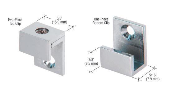 CRL Brushed Nickel 5/8"  Wide Mirror Clip - Set
