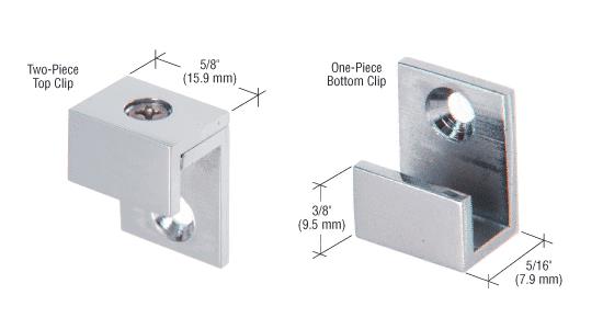CRL Chrome 5/8"  Wide Mirror Clips - Set