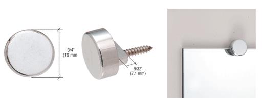 CRL  Chrome Round Mirror Clip - Set