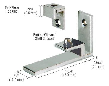 CRL Brushed Nickel Combined Shelf Support and Mirror Clip - Set