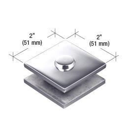 CRL Polished Stainless Steel 2 in x 2 in Square Mall Front Glass Clamp