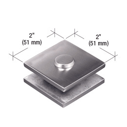 CRL Brushed Stainless Steel 2 in x 2 in Square Mall Front Glass Clamp