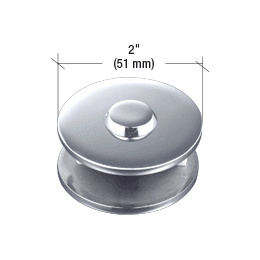 CRL Polished Stainless Steel 2 in Diameter Mall Front Glass Clamp