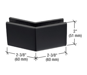 CRL Matte Black 2-3/8 in x 2 in 135 Degree Outside Square Mall Front Clamp