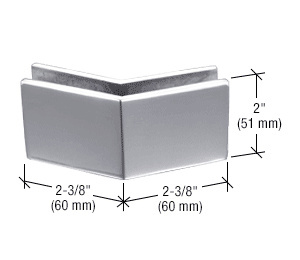 CRL Polished Stainless Steel 2-3/8 in x 2 in 135 Degree Outside Square Mall Front Clamp