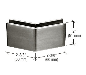 CRL Brushed Stainless Steel 2-3/8 in x 2 in 135 Degree Outside Square Mall Front Clamp
