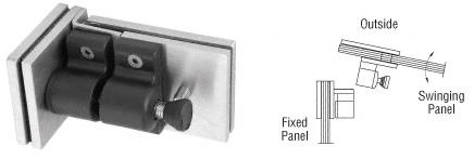 CRL Brushed Stainless Outside 90 Degree Glass-to-Glass Gate Latch