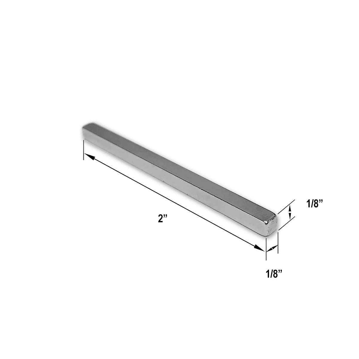 Gordon Glass&#174; Neodymium Magnet for Swing Shower Doors, 1/8" x 1/8"  - 2" long