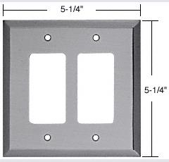 CRL Brushed Nickel Double Decora Metal Mirror Plate