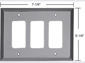 CRL Brushed Nickel Triple Decora Metal Mirror Plate