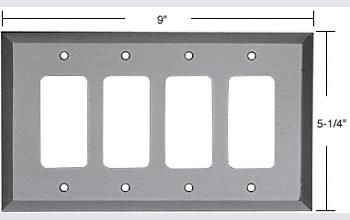 CRL Brushed Nickel Quad Decora Metal Mirror Plate