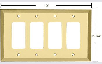 CRL Brass Quad Decora Metal Mirror Plate