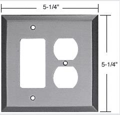 CRL Brushed Nickel Decora/Duplex Metal Mirror Plate