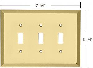 CRL Brass Triple Toggle Metal Mirror Plate