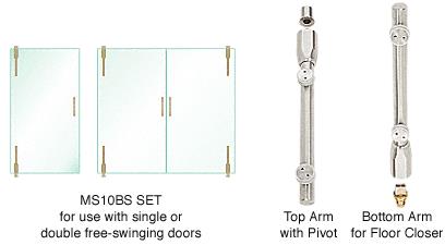 CRL Pivot Door System for Use With Single or Double Free-Swinging Doors - Set
