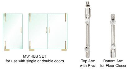 CRL Pivot Door System for Use With Single or Double Free-Swinging Doors - Set