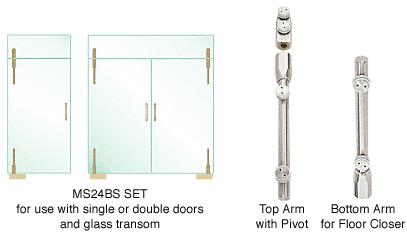 CRL Pivot Door System for Use With Single or Double Doors and Glass Transom- Set