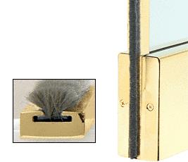 CRL Polished Brass Weatherstrip Kits With Aluminum Channel for 4" Square Rails