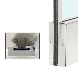 CRL Polished Stainless Finish Weatherstrip Kits With Aluminum Channel for 4" Square Rails