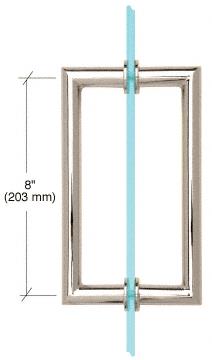 CRL Polished Nickel 8" MT Series Round Tubing Mitered Corner Back-to-Back Pull Handle