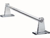 12" Long 3/4" Dia. Acrylic Mirror Towel Bar with Self-Stick Back Plate