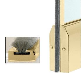 CRL Polished Brass Weatherstrip Kits With Aluminum Channel for 4" Tapered Rails