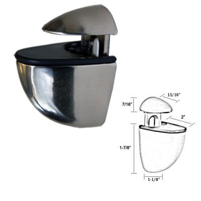 Gordon Glass&#174; Brushed Stainless Finish Midi Adjustable Glass Shelf Brackets - Pair