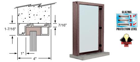 CRL Duranodic Bronze Aluminum Narrow Inset Frame Interior Glazed Exchange Window with 12" Shelf and Deal Tray