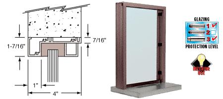 CRL Kynar Painted (Specify) Aluminum Narrow Inset Frame Interior Glazed Exchange Window With 18" Shelf and Deal Tray