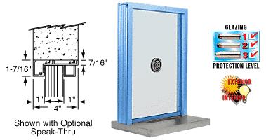 CRL Kynar Painted Narrow Inset Frame Exterior Glazed Exchange Window with 18" Shelf and Deal Tray