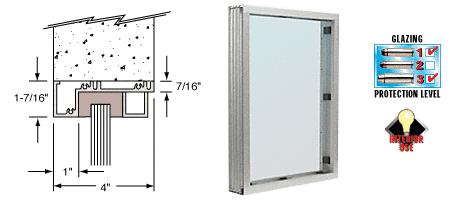 CRL Satin Anodized Aluminum Narrow Inset Frame Interior Glazed Vision Window
