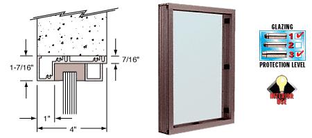 CRL Duranodic Bronze Aluminum Narrow Inset Frame Interior Glazed Vision Window