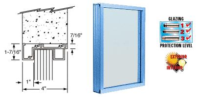 CRL Kynar Painted (Specify) Aluminum Narrow Inset Frame Exterior Glazed Vision Window