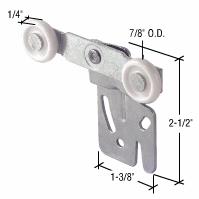 CRL Wardrobe and Closet Door Roller for Acme, Tandem Style, Back Mount, 1/2" Offset, Nylon