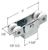 7/8" Wardrobe Door Roller