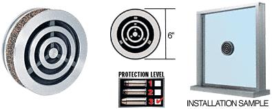 CRL 6" Round Heavy Stainless Steel Level 3 Bullet Resistant Speak-Thru