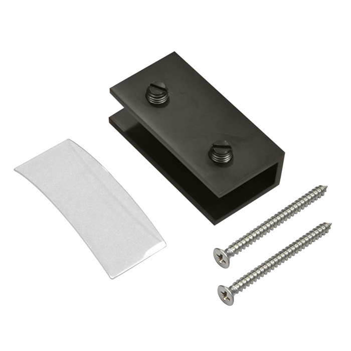 CRL Oil Rubbed Bronze No-Drill Fixed Panel Glass Clamp for 5/16" to 3/8" Glass