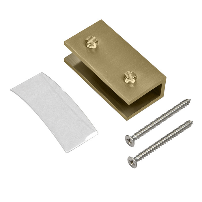 CRL Brushed Bronze No-Drill Fixed Panel Glass Clamp for 5/16" to 3/8" Glass