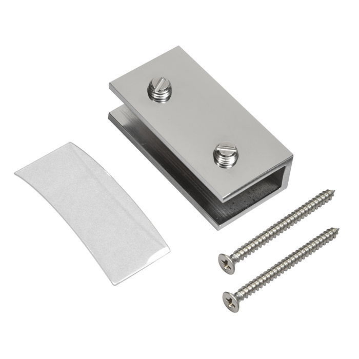 CRL Polished Chrome No-Drill Fixed Panel Glass Clamp for 5/16" to 3/8" Glass