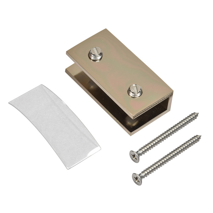 CRL Polished Nickel No-Drill Fixed Panel Glass Clamp for 5/16" to 3/8" Glass