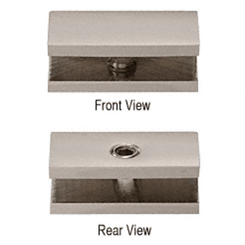 CRL Brushed Nickel No-Drill Fixed Panel Glass Clamp for 1/4" Glass