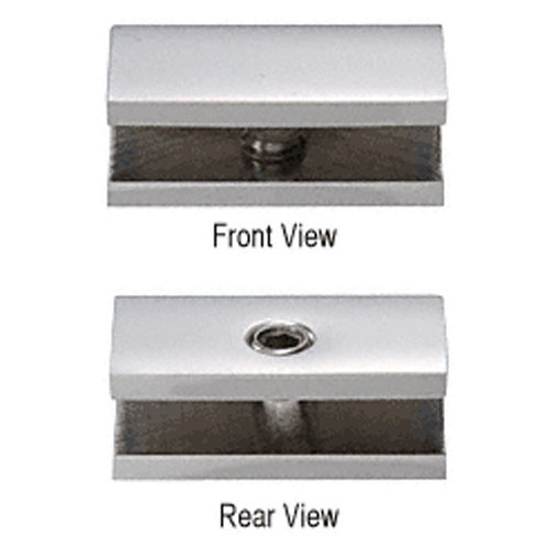 CRL Polished Chrome No-Drill Fixed Panel Glass Clamp for 1/4" Glass
