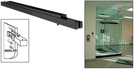 CRL Custom Single Black Narrow Floating Header with Surface Mounted Top Pivot