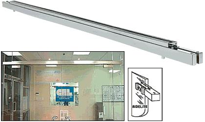 CRL Custom Double Brushed Stainless Narrow Floating Header with Surface Mounted Top Pivot