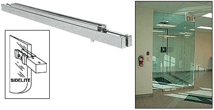 CRL Custom Single Brushed Stainless Narrow Floating Header with Surface Mounted Top Pivot